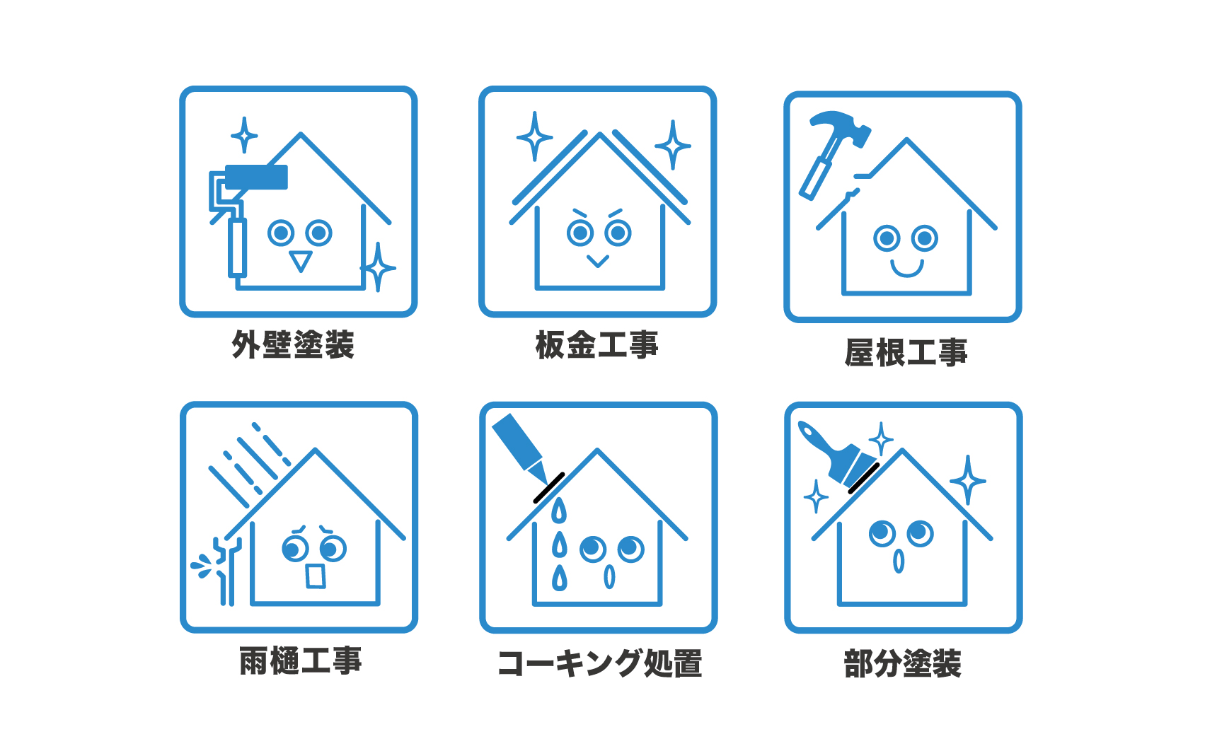 外壁工事の種類スマホ